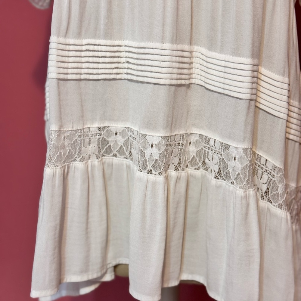 Maeve White Lace Trim Women's Top - Picture 10 of 14